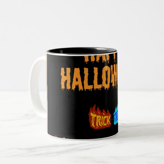 Halloween Design Zweifarbige Tasse (Vorderseite Links)