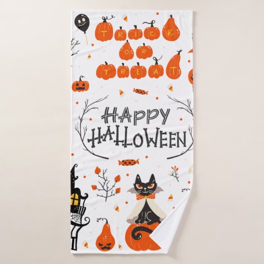Halloween Designelemente. Halloween-Cliparts mit Badehandtuch (Badehandtuch)
