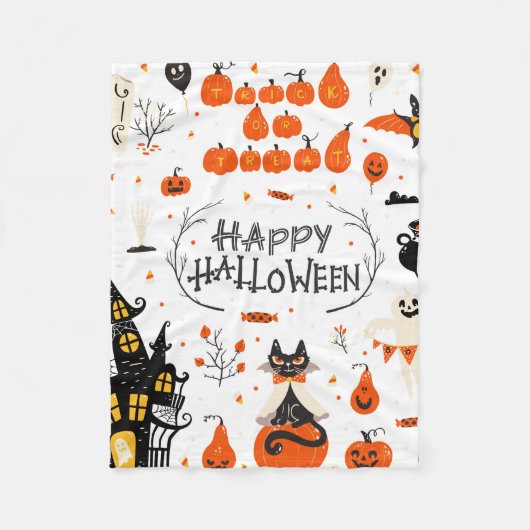 Halloween Designelemente. Halloween-Cliparts mit Fleecedecke (Vorderseite)