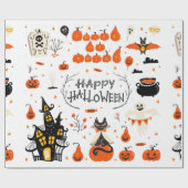 Halloween Designelemente. Halloween-Cliparts mit Geschenkpapier (Flach)