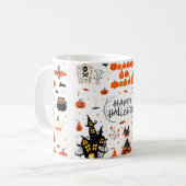 Halloween Designelemente. Halloween-Cliparts mit Kaffeetasse (Vorderseite Links)
