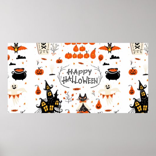 Halloween Designelemente. Halloween-Cliparts mit Poster (Vorne)