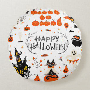 Halloween Designelemente. Halloween-Cliparts mit Rundes Kissen