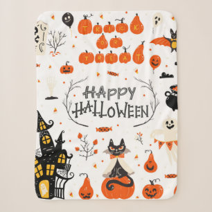 Halloween Designelemente. Halloween-Cliparts mit Sherpadecke
