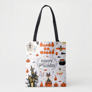 Halloween Designelemente. Halloween-Cliparts mit Tasche