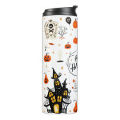 Halloween Designelemente. Halloween-Cliparts mit Thermosbecher (Nach links gedreht)
