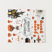 Halloween Designelemente. Halloween-Cliparts mit Wandteppich (Vorderseite (Horizontal))