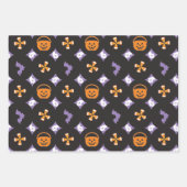 Halloween Designer Spaß, Skulls & Pumpkins Geschenkpapier Set (Vorderseite 2)