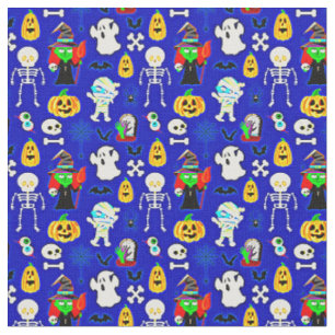 Halloween Designs Icons auf Blue Stoff