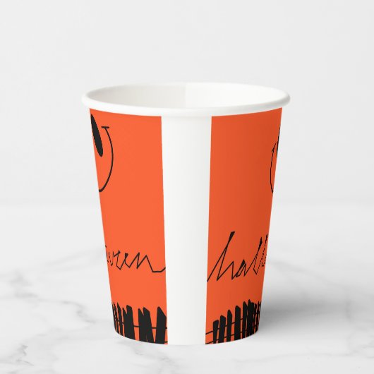 Halloween-Designs in Orange Pappbecher (Links)