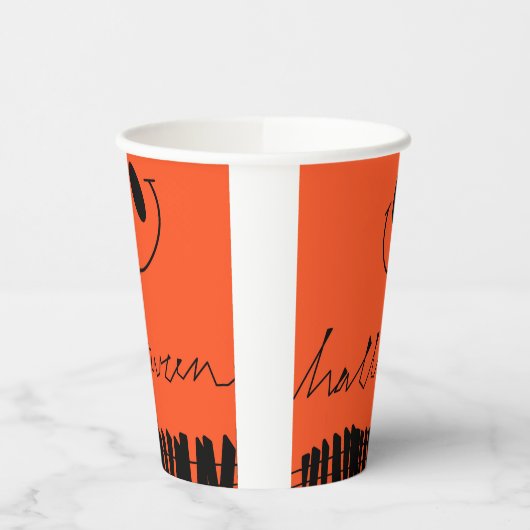 Halloween-Designs in Orange Pappbecher (Links)