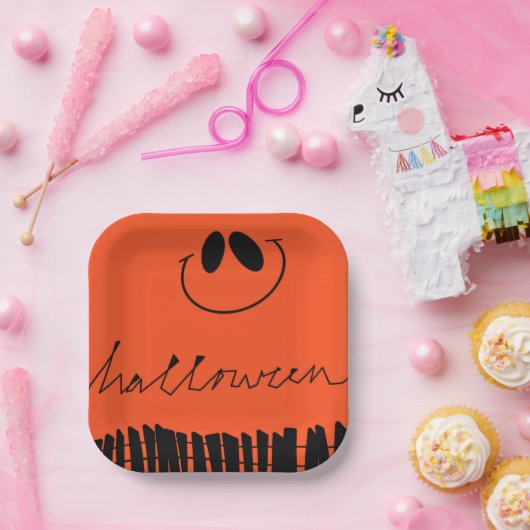 Halloween-Designs in Orange Pappteller (Party)