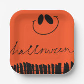Halloween-Designs in Orange Pappteller (Vorderseite)