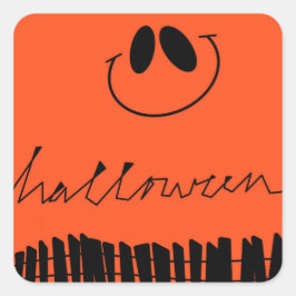 Halloween-Designs in Orange Quadratischer Aufkleber