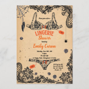 Halloween Dessous Dusche schwarze Spitzen Hexenbru Einladung