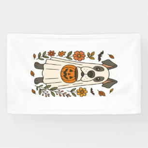 Halloween Deutsche Dogge Blumen Banner