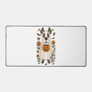Halloween Deutsche Dogge Blumen Schreibtischunterlage
