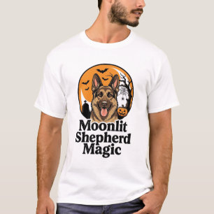 Halloween Deutscher Schäferhund Gruseliger Mond Hu T-Shirt