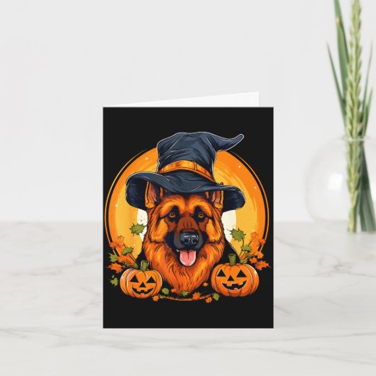 Halloween Deutscher Schäferhund Karte (Vorderseite)