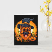 Halloween Deutscher Schäferhund Karte (Gelbe Blume)