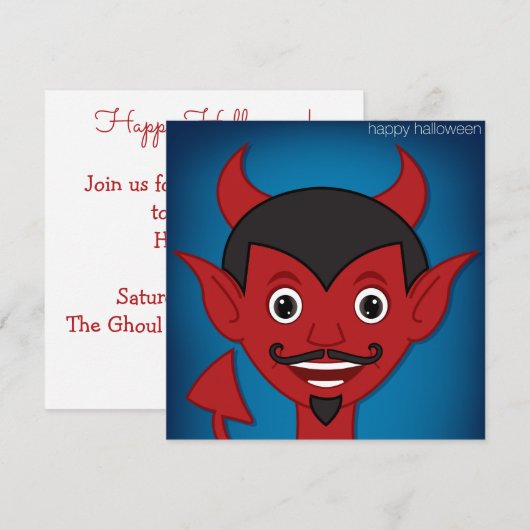 Halloween Devil Einladung (Vorne/Hinten)