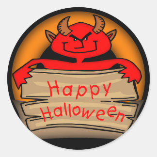 Halloween Devil Round Stickers