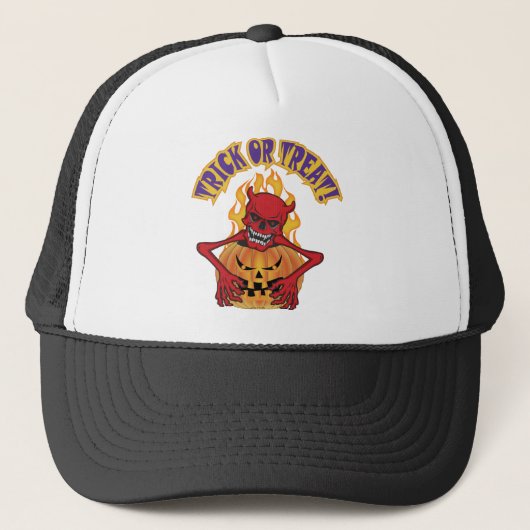 Halloween Devil Skul Truckerkappe (Vorderseite)