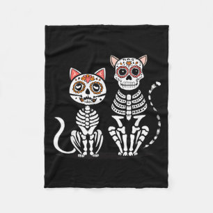 Halloween Dia de los Muertos Zucker-Schädel-Skelet Fleecedecke