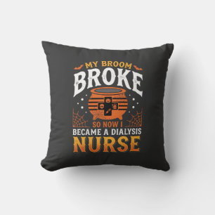 Halloween-Dialyse-Krankenschwester Besen Brach Des Kissen