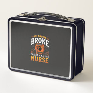 Halloween-Dialyse-Krankenschwester Besen brach Des Metall Brotdose