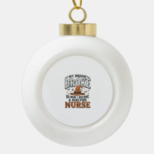 Halloween-Dialyse-Krankenschwester-Hexenbesen-Klei Keramik Kugel-Ornament