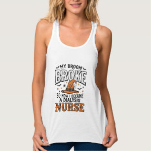 Halloween-Dialyse-Krankenschwester-Hexenbesen-zerb Tank Top