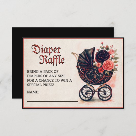 Halloween Diaper Raffle Babydusche Begleitkarte (Vorne/Hinten)