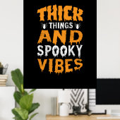 Halloween dick Dinge und Spooky Vibes Geburtstag Poster (Heimbüro)