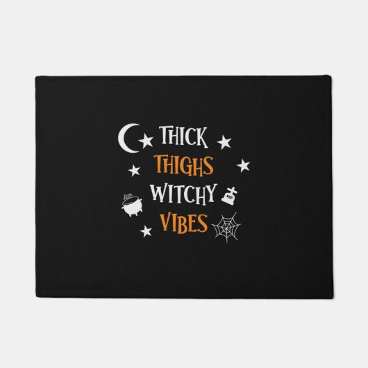 Halloween dicker Oberschenkel Hexe Vibes Geburtsta Fußmatte (Vorderseite)