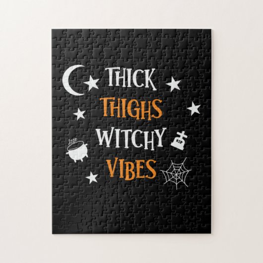 Halloween dicker Oberschenkel Hexe Vibes Geburtsta Puzzle (Vertikal)