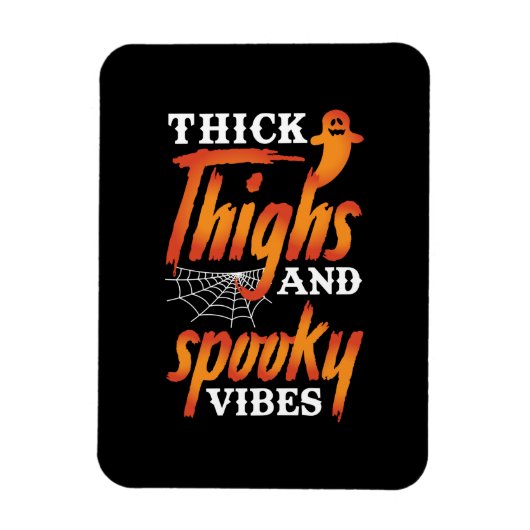 Halloween dicker Oberschenkel und Spooky Vibes Magnet (Vertikal)