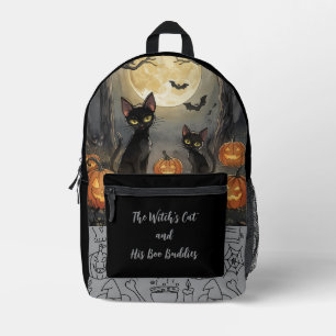 Halloween, die Katze der Hexe und ihre Grusel-Freu Bedruckter Rucksack