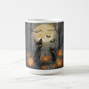 Halloween, die Katze der Hexe und ihre Grusel-Freu Verwandlungstasse