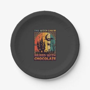 Halloween Diese Hexe kann bestochen werden Schokol Pappteller