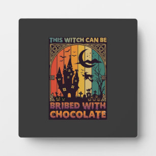 Halloween Diese Hexe kann mit Schokolade bestochen Fotoplatte