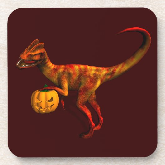 Halloween Dilophosaurus Getränkeuntersetzer (Vorderseite)