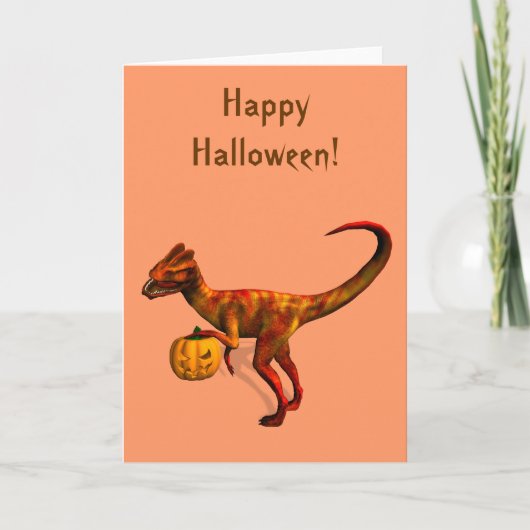 Halloween Dilophosaurus Karte (Vorderseite)