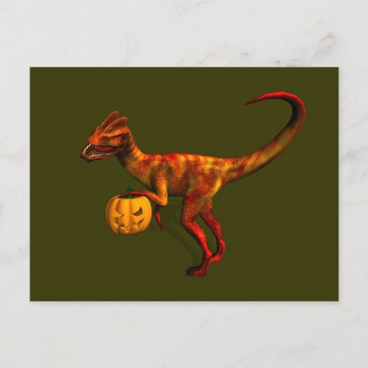 Halloween Dilophosaurus Postkarte (Vorderseite)