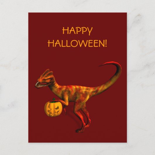 Halloween Dilophosaurus Postkarte (Vorderseite)