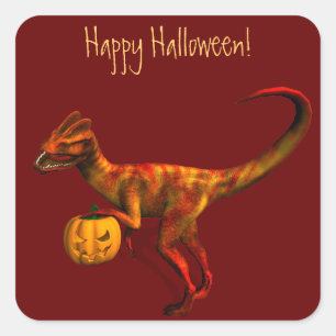 Halloween Dilophosaurus Quadratischer Aufkleber