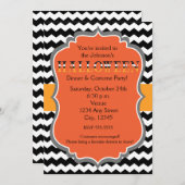 Halloween Dinner Kostüm Party Zickzack Einladung (Vorne/Hinten)