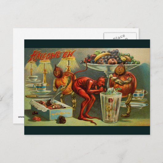 Halloween Dinner Postkarte (Vorne/Hinten)