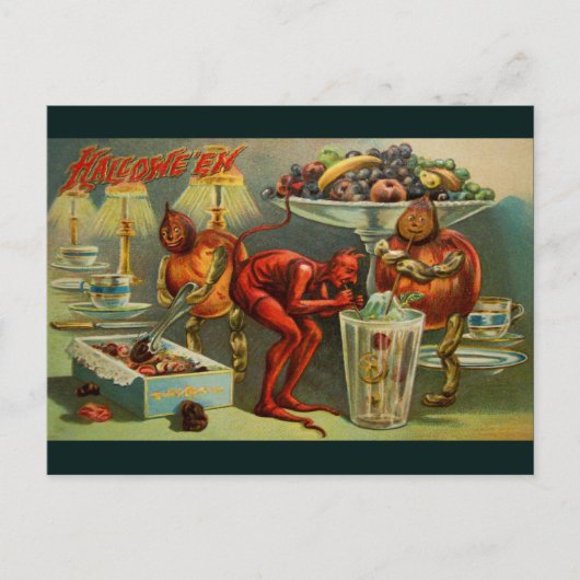 Halloween Dinner Postkarte (Vorderseite)