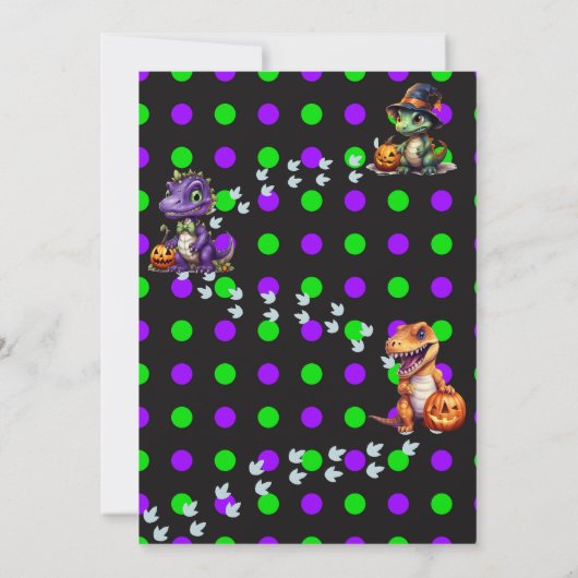 Halloween Dinosaur Dino-Mash-Party Einladung (Rückseite)
